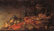Frans Ryckhals Fruit and Lobster on a Table Spain oil painting reproduction
